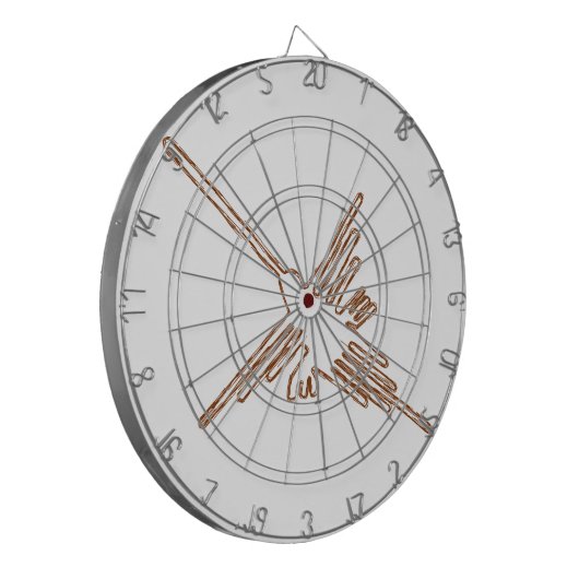 Nazca Lines Hummingbird Sketch Dartbord (Voorkant Links)