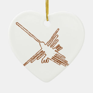 Nazca Lines Hummingbird Sketch Keramisch Ornament