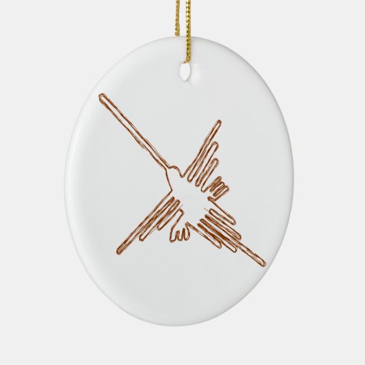 Nazca Lines Hummingbird Sketch Keramisch Ornament (Rechts)