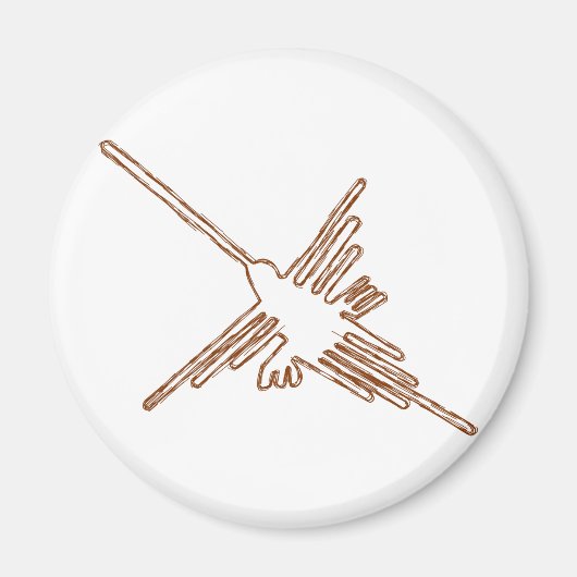 Nazca Lines Hummingbird Sketch Magneet (Voorkant)