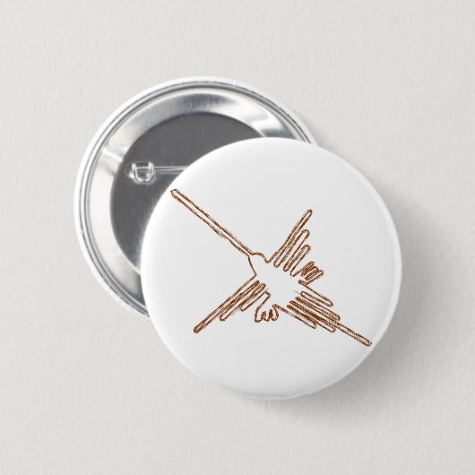 Nazca Lines Hummingbird Sketch Ronde Button 5,7 Cm (Voorkant /achterkant)