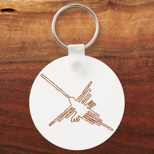 Nazca Lines Hummingbird Sketch Sleutelhanger (Voorkant)