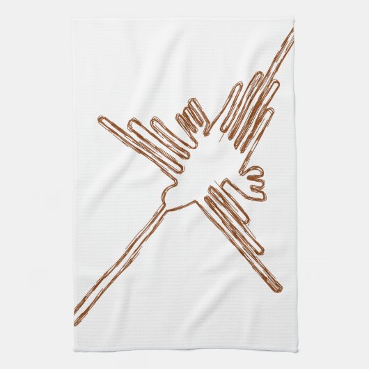 Nazca Lines Hummingbird Sketch Theedoek (Verticaal)