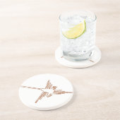 Nazca Lines Hummingbird Sketch Zandsteen Onderzetter (Zijkant)