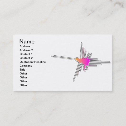 Nazca Lines Hummingbird Visitekaartje (Voorkant)