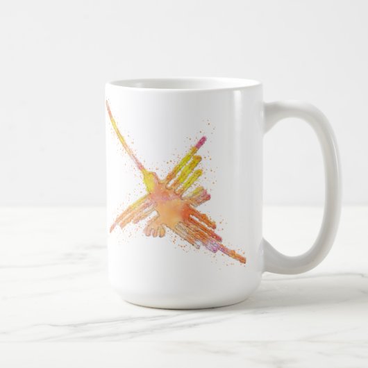 Nazca Lines Hummingbird Waterverf Print Koffiemok (Rechts)