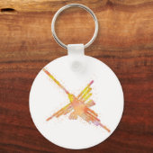 Nazca Lines Hummingbird Waterverf Print Sleutelhanger (Voorkant)