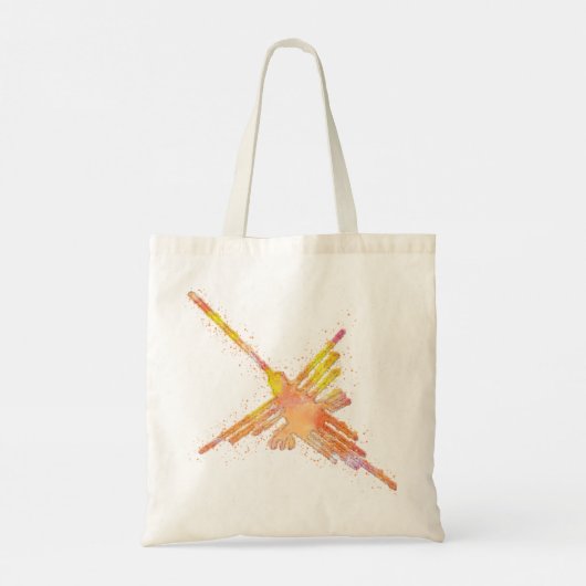Nazca Lines Hummingbird Waterverf Print Tote Bag (Achterkant)