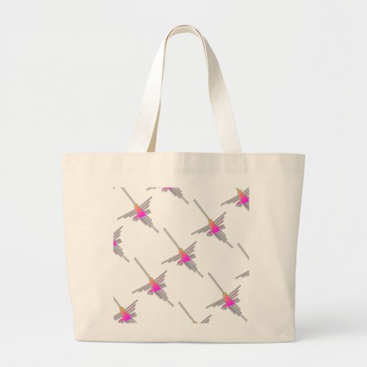 Nazca Lines Hummingvogels - Vertogen versie Grote Tote Bag (Voorkant)