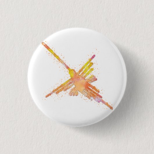 Nazca Lines Kolibrie Aquarelprint Ronde Button 3,2 Cm (Voorkant)