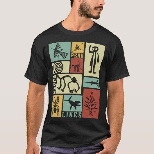 Nazca Lines - Peruaanse Geogliefen - Retro Box Art T-shirt (Voorkant)
