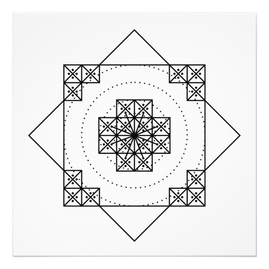 Nazca mandala peru geogliph symbool geometrie heil foto afdruk (Voorkant)