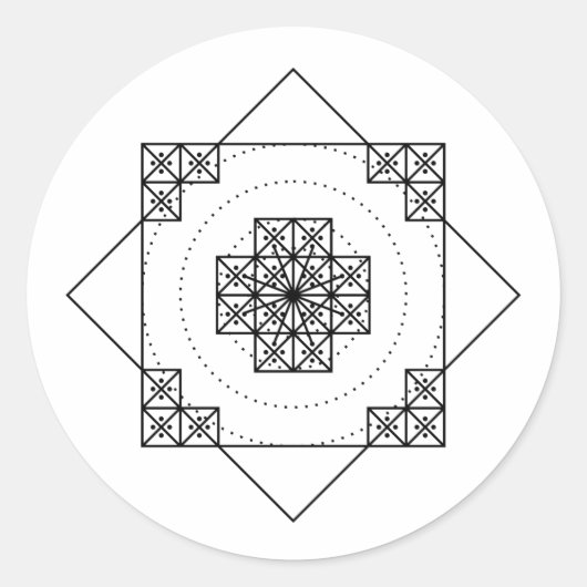 Nazca mandala peru geogliph symbool geometrie heil ronde sticker (Voorkant)
