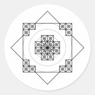 Nazca mandala peru geogliph symbool geometrie heil ronde sticker