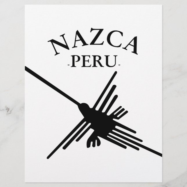 Nazca peru Hummingbird met gebogen tekst (Voorkant)