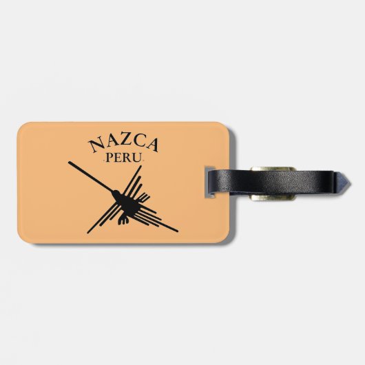 Nazca peru Hummingbird met gebogen tekst Bagagelabel (Achterkant horizontaal)