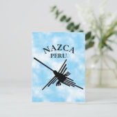 Nazca peru Hummingbird met gebogen tekst Briefkaart (Staand voorkant)