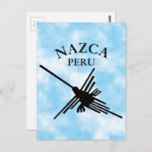 Nazca peru Hummingbird met gebogen tekst Briefkaart (Voorkant / Achterkant)