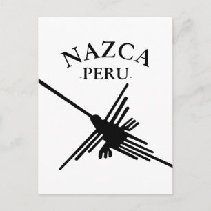 Nazca peru Hummingbird met gebogen tekst Briefkaart