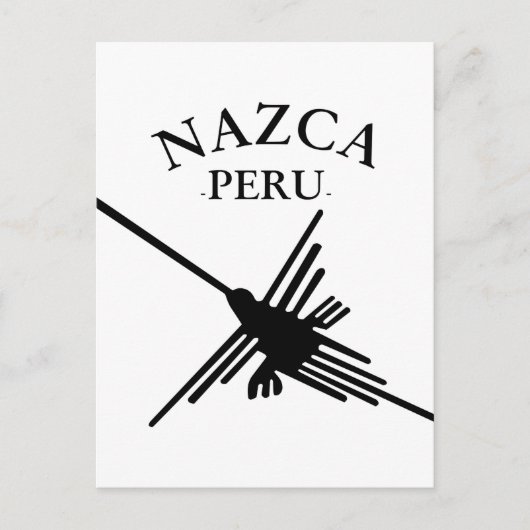 Nazca peru Hummingbird met gebogen tekst Briefkaart (Voorkant)