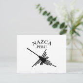 Nazca peru Hummingbird met gebogen tekst Briefkaart (Staand voorkant)