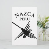 Nazca peru Hummingbird met gebogen tekst Briefpapier (Staand voorkant)