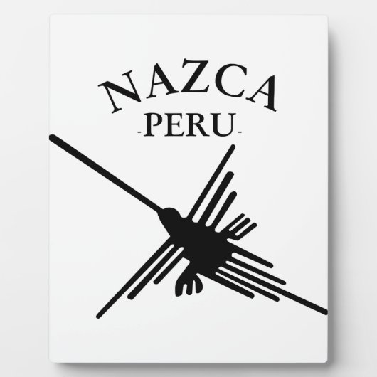 Nazca peru Hummingbird met gebogen tekst Fotoplaat (Voorkant)