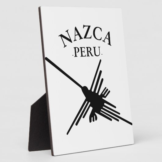 Nazca peru Hummingbird met gebogen tekst Fotoplaat (Zijkant)