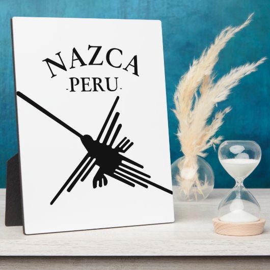 Nazca peru Hummingbird met gebogen tekst Fotoplaat (Zijkant)