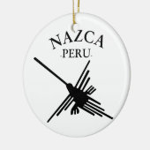 Nazca peru Hummingbird met gebogen tekst Keramisch Ornament (Links)