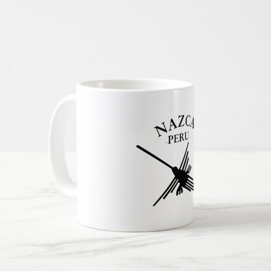 Nazca peru Hummingbird met gebogen tekst Koffiemok (Voorkant links)