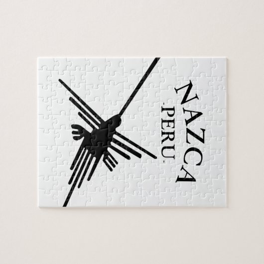 Nazca peru Hummingbird met gebogen tekst Legpuzzel (Horizontaal)