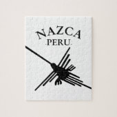 Nazca peru Hummingbird met gebogen tekst Legpuzzel (Verticaal)