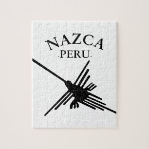 Nazca peru Hummingbird met gebogen tekst Legpuzzel