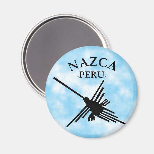 Nazca peru Hummingbird met gebogen tekst Magneet (Voorkant / Achterkant)