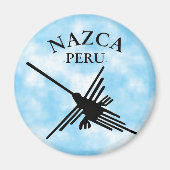 Nazca peru Hummingbird met gebogen tekst Magneet (Voorkant)