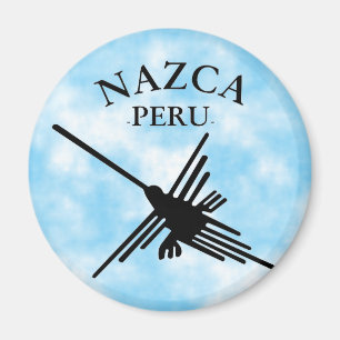 Nazca peru Hummingbird met gebogen tekst Magneet