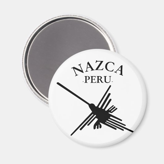 Nazca peru Hummingbird met gebogen tekst Magneet (Voorkant / Achterkant)