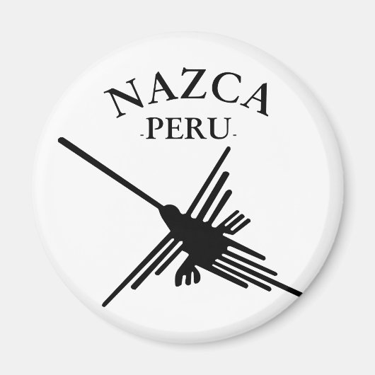 Nazca peru Hummingbird met gebogen tekst Magneet (Voorkant)