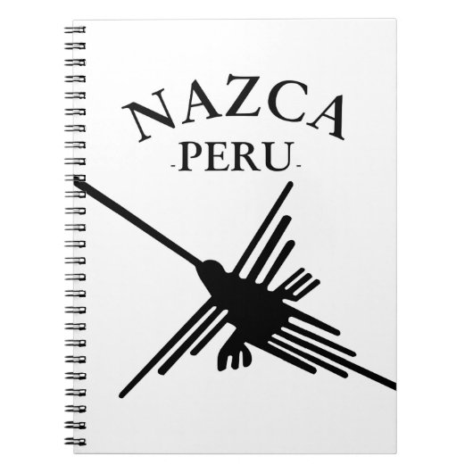 Nazca peru Hummingbird met gebogen tekst Notitieboek (Voorkant)