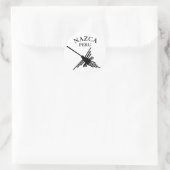 Nazca peru Hummingbird met gebogen tekst Ronde Sticker (Tas)
