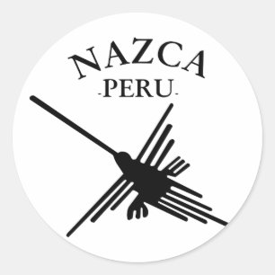 Nazca peru Hummingbird met gebogen tekst Ronde Sticker