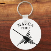 Nazca peru Hummingbird met gebogen tekst Sleutelhanger (Voorkant)