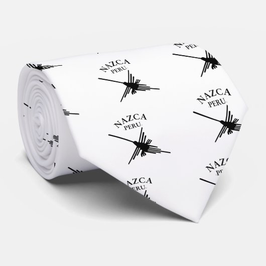 Nazca peru Hummingbird met gebogen tekst Stropdas (Opgerold)