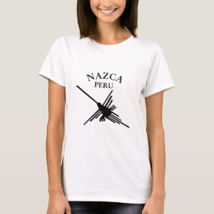Nazca peru Hummingbird met gebogen tekst T-shirt