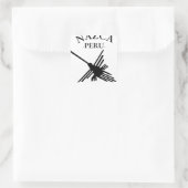 Nazca peru Hummingbird met gebogen tekst Vierkante Sticker (Tas)