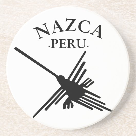 Nazca peru Hummingbird met gebogen tekst Zandsteen Onderzetter (Voorkant)