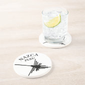 Nazca peru Hummingbird met gebogen tekst Zandsteen Onderzetter (Zijkant)