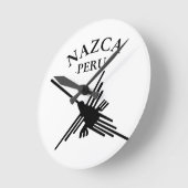 Nazca Peru Hummingbird met gekromde tekst Ronde Klok (Hoek)