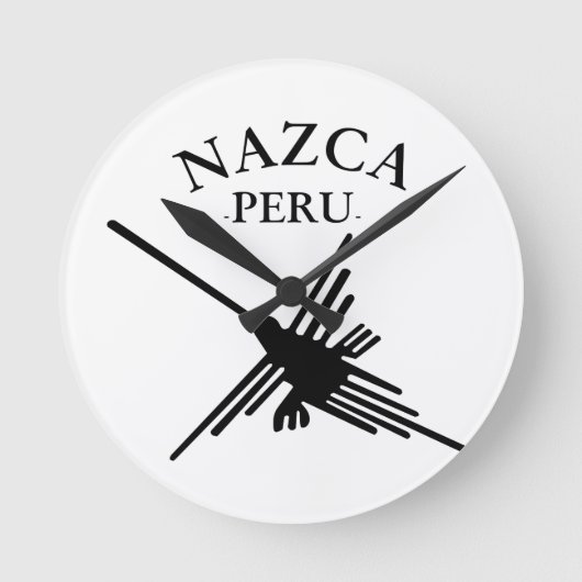 Nazca Peru Hummingbird met gekromde tekst Ronde Klok (Voorkant)